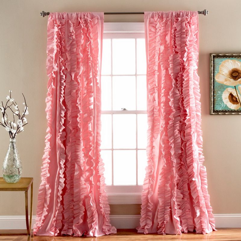 Home Boutique Belle Window Panel Single Pink 54x84, 1 of 2