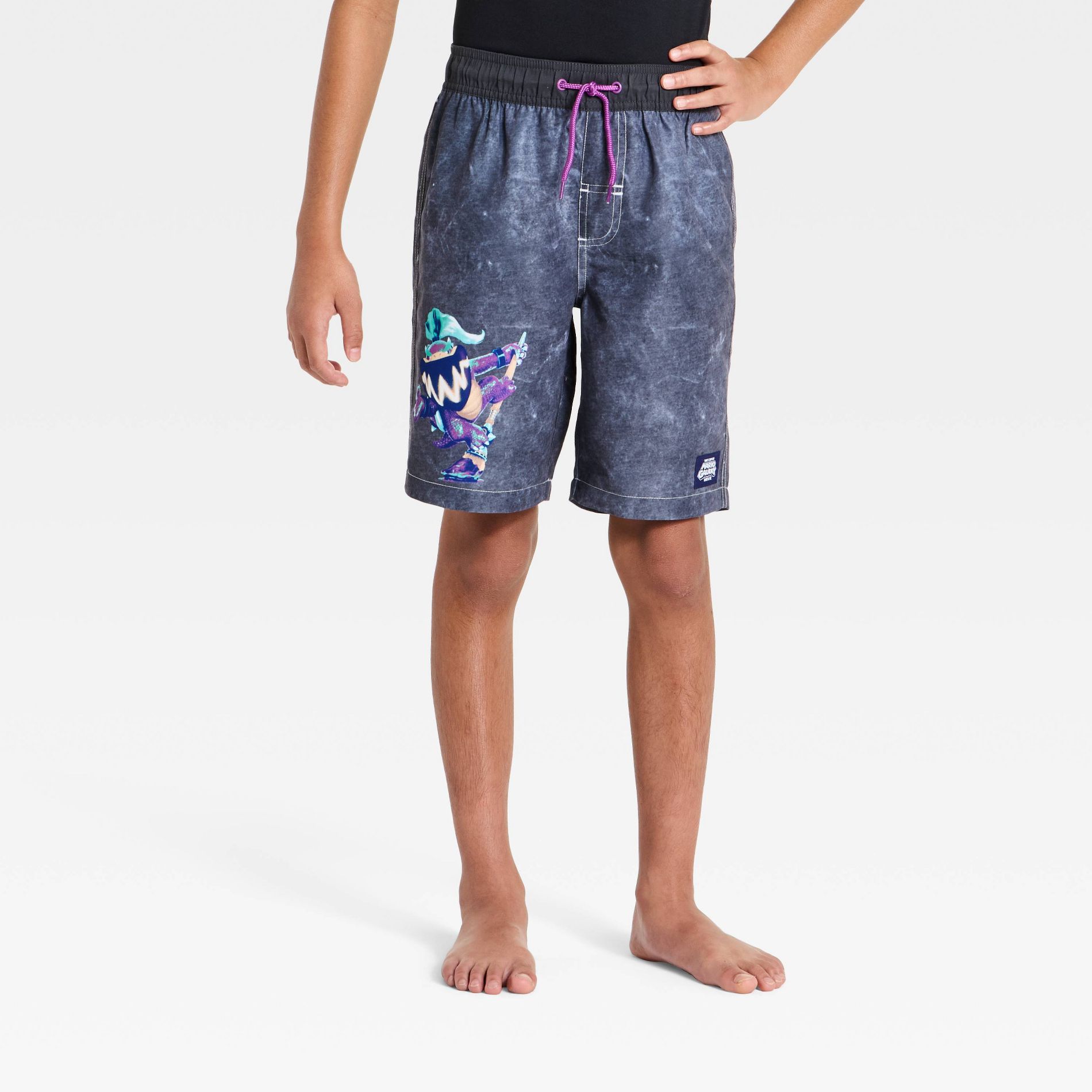 Boys' Nintendo Super Mario Brothers Swim Shorts - Purple/Black
