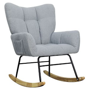 NicBex Velvet Glider Rocking Chair, Upholstered Nursery Rocking Chairs with High Backrest,Modern Rocking Chair,Nursing Chair for Bedroom - 1 of 4
