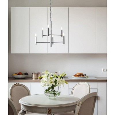Carmella Chrome 6-Light Metal Pendant