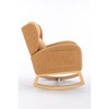 CAVINAS Modern Teddy Fabric Rocking Chair with Wooden Frame and Ergonomic Backrest, Upholstered Lounge Chair for Living Room and Bedroom - 3 of 4