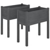 vidaXL Garden Planters 2 pcs - Robust Solid Pinewood Construction - Weather-Resistant Flower Boxes for Outdoor Use - Gray, 27.6"x12.2"x27.6" - 2 of 4