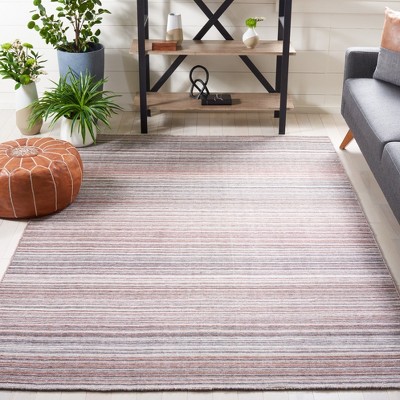Handmade Red and Grey Synthetic Flat Woven Area Rug, 5' x 8'