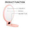 Garnen Hand Mirror For Makeup Mirror Double Sided, 1X 10X Magnifying Mirror, Handheld Mirrors with Handle, Foldable Travel Hand Mirror With Stand Pink - 3 of 4