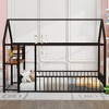 Full Size Metal House Bed Frame with Desk, Power Outlets and USB Ports - 2 of 4