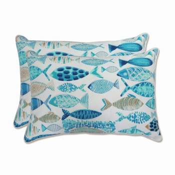 Hooked Nautical 2pc Rectangular Outdoor Throw Pillow Set - Pillow Perfect
