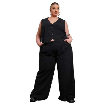 Women's Wide Leg Lounge Pants - Black/white, X Large : Target