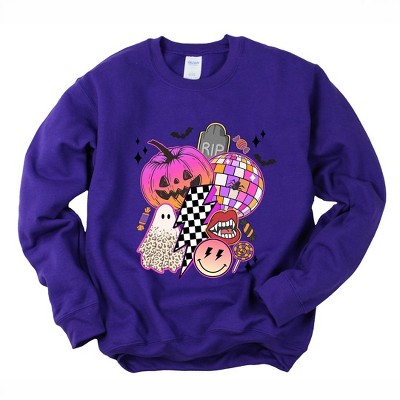 Simply Sage Market Women's Graphic Sweatshirt Pumpkin Ghost Collage