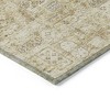 Wheat Beige And Gray Floral Washable Indoor Outdoor Area Rug - 4 of 4