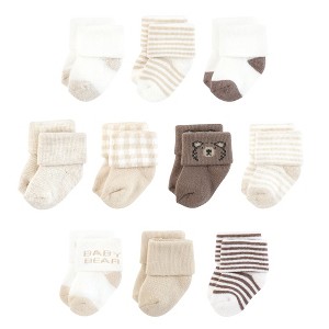 Touched by Nature Infant Boy Organic Cotton Socks, Brown Bear - 1 of 4