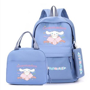 Light Blue Cute Cinnamoroll Pattern Backpack Lunch Bag & Pencil Case 3-Piece Set - 1 of 1