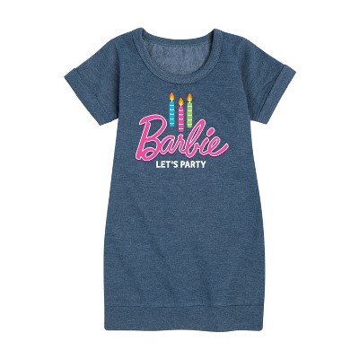 - Barbie - Let's Party Graphic Short Sleeve Fleece Dress