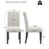 Dining Chairs Set of 2, Modern Fabric Upholstered Kitchen Chairs with Curved Backrest, Nailhead Trim Side Chair with Wood Legs - 2 of 4