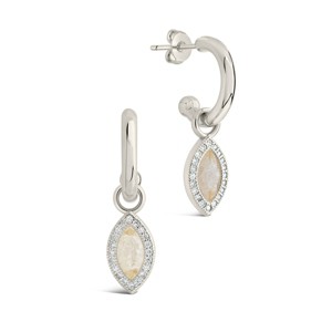 SHINE by Sterling Forever Calla CZ Charm Drop Hoop Earrings - 1 of 4