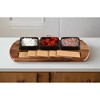 Kalmar  Home Acacia Wood Charcuterie/ Serving Tray w/ 3 black square ceramic bowls - 2 of 4