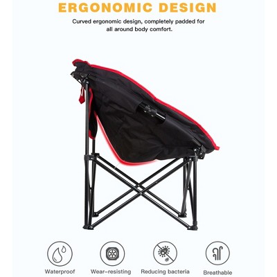 KingCamp 2-Pack Black and Red Foldable Polyester Lounge Chairs