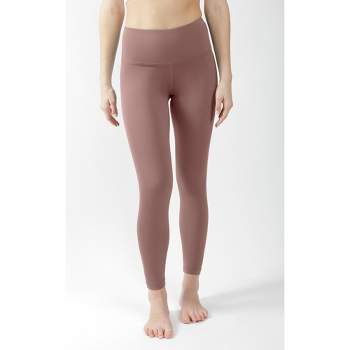 Yogalicious High Rise Squat Proof Criss Cross Ankle Leggings - Earth Red -  X Small : Target