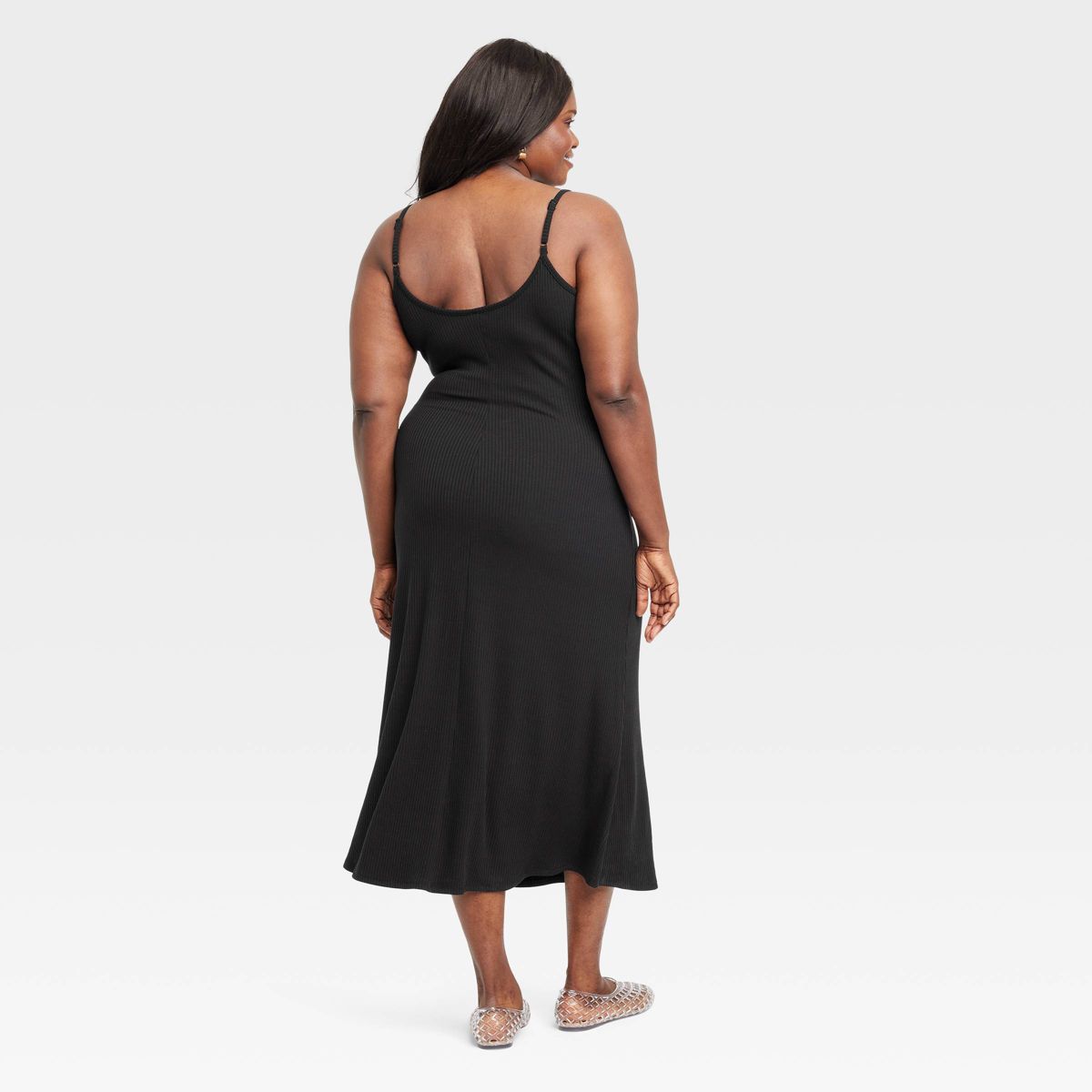 Women's Sleeveless Midi Shift Dress - A New Day™ Black - thumbnail 5