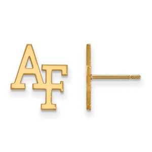 Black Bow Jewelry 14k Yellow Gold United States Air Force Academy Fighting Falcons NCAA Post Earrings - 1 of 3