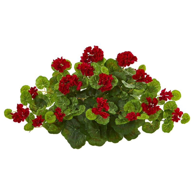 Nearly Natural 24-in Geranium Artificial Ledge Plant, 1 of 3