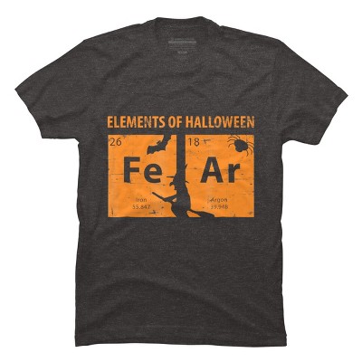 Men's Design By Humans Elements Of Halloween Tee (FeAr) Periodically By Luckyst T-Shirt