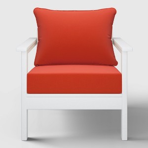 WestinTrends Avalon White Outdoor Modern HDPE Patio Club Chair with Deep Seat Cushions - 1 of 4