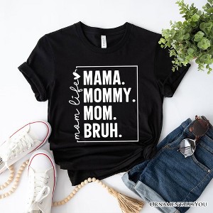 Funny Mom's Life T-Shirt, Black Minimalist Mama Tee for Stylish Mothers| OrnamentallyYou - 1 of 4