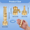 Infurnic Hose Nozzles and Wands Heavy-Duty Brass High-Pressure Garden Hose Nozzle with Adjustable Spray Valve Connector Pressure Washer, 3 Pack - 2 of 4