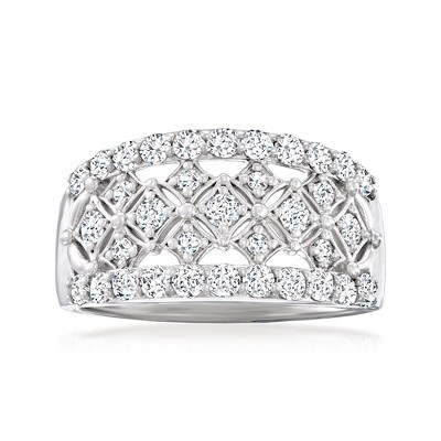 Ross-Simons 1.00 ct. t.w. Diamond Checkered Ring in 14kt White Gold Size 8