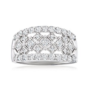 Ross-Simons 1.00 ct. t.w. Diamond Checkered Ring in 14kt White Gold Size 8 - 1 of 4