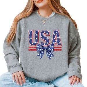 Simply Sage Market Coquette USA Bow Sweatshirt - 1 of 4