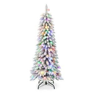 Christmas Snow Kissed Pine Flocked Slim Tree 5ft - 1 of 4
