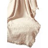 Manual Woodworkers and Weavers Blocks Fringed Natural 2-Layer Throw, 46" x 60" Reversible Cotton Blend Blanket with Neutral Color Block Design - 3 of 3