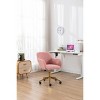 Office Chair Modern Upholstered Ergonomic Swivel Seat, Adjustable Height, Gold Metal Base for Home Workspace-3irtyhousy - 2 of 4