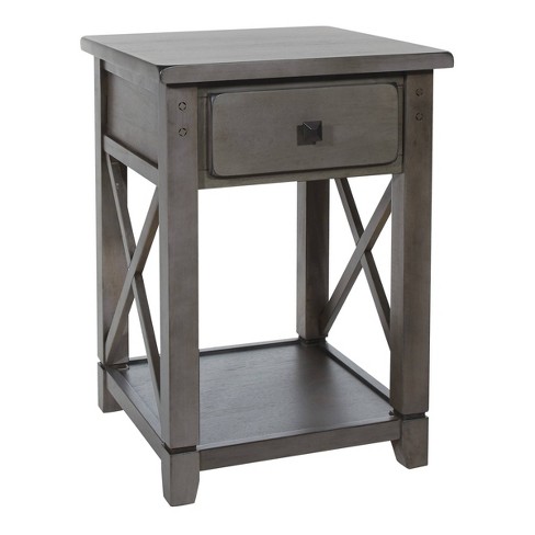 Hillsboro End Table Gray Wash Osp, Gray Chairside Table