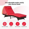 Outdoor Chaise Lounge Chair Set of 2, Wicker Reclining Lounge with Adjustable Backrest & Cushion, Sunbathing Chair for Patio Pool Garden - 4 of 4