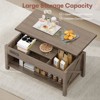 Buenhomino Lift Top Coffee Table with Storage for Living Room, Farmhouse Rectangular Coffee Tables with Hidden Compartment，Oak - 4 of 4