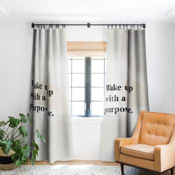 Bohomadic.Studio Wake Up With A Purpose Motivational Quote 50" x 64" Single Panel Room Darkening Window Curtain - Society 6