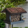 Panacea Woodlink Modern Farmhouse Vintage Tin Panel Roof Hopper Feeder - Blue/Brown - 2 of 3