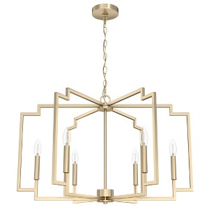 Hunter Fans 30.25" Zoanne Ceiling Light Alturas Gold Finish - 6 Bulb Chandelier for Indoor Spaces, Dimmable, Stunning Design - 1 of 1