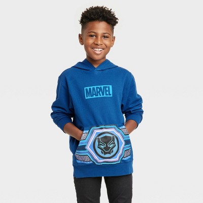 Photo 1 of Boys&#39; Marvel Black Panther Fleece Sweatshirt - Navy Blue XS