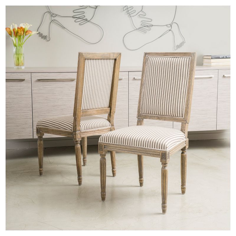 Set of 2 Madison Weathered Oak Dining Chairs Dark Coffee - Christopher Knight Home, 3 of 6
