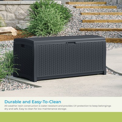 Cyberspace Lockable Resin Wicker Outdoor Deck Box