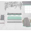 Bacati - Love Aztec Grey/Mint Grey Hello Embroidered Blanket - 4 of 4