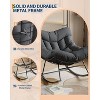Outdoor Papasan Rocking Chair, Oversized Rocking Chair with Sturdy Metal Frame, Patio Rattan Egg Rocker - 3 of 4