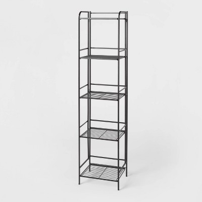Folding 5 Shelf Narrow Black - Brightroom™