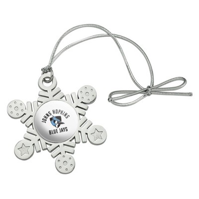 Johns Hopkins University Blue Jays Logo Metal Snowflake Christmas Tree Holiday Ornament