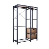 Hrinhom 47.2"W Acacia Wood Hanger, Freestanding Wardrobe with 2 Drawers and 4 Hooks - 3 of 4