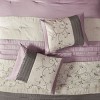 Sapphtopaz 7 Piece Bedding Comforter Sets Farmhouse Style Piecing Pleating and Flowers Embroidery Design Reversible Quilt Set - 4 of 4
