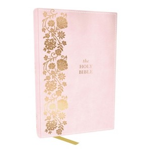KJV Personal Size Large Print End-Of-Verse Reference Bible, Pink Leathersoft, Red Letter, Comfort Print - by  Thomas Nelson (Leather Bound) - 1 of 1